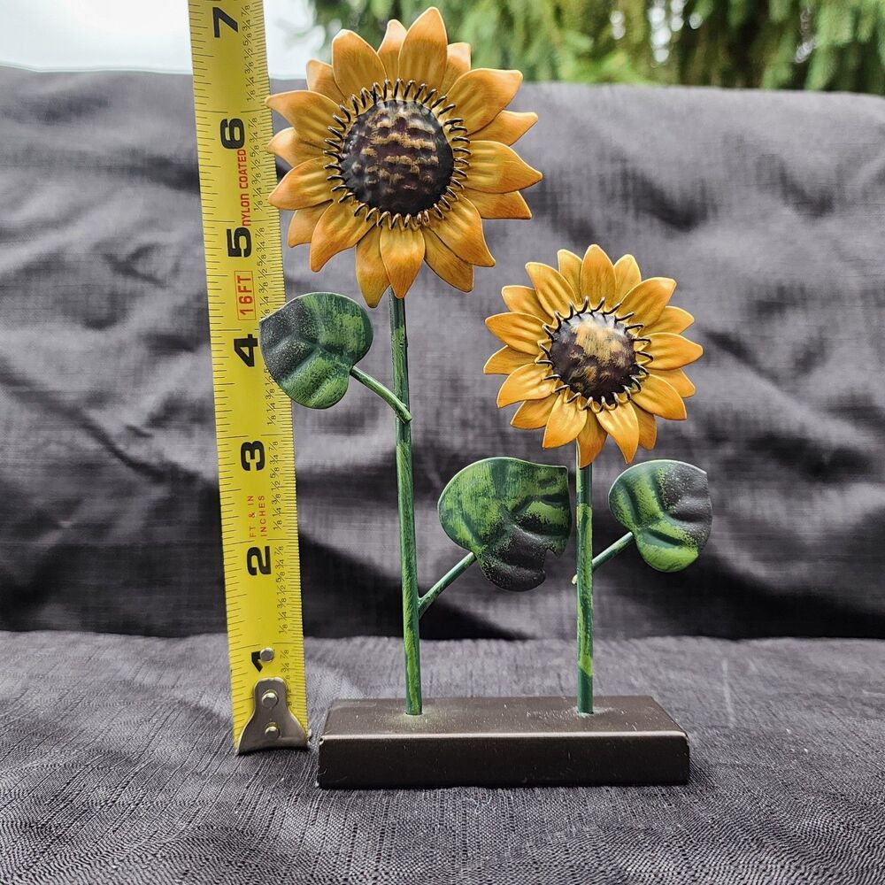 Sunflowers Metal Tabletop Photo Card Holder  7" Croft And Barrow Decor